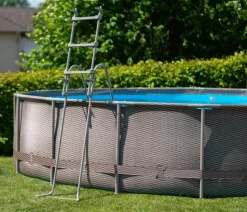 Summer Waves Frame Pool Rattan, rund, ca. Ø457/H106 cm