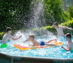 Summer Waves Frame Pool Rattan, rund, ca. Ø457/H106 cm