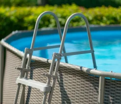 Summer Waves Frame Pool Rattan, rund, ca. Ø457/H106 cm