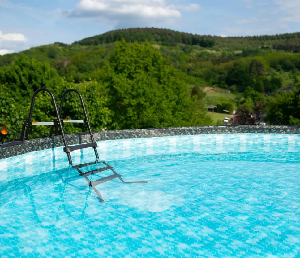 Summer Waves Frame Pool Rattan, grau
