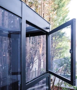 SunElements Fenster anthrazit-metallic, ESG 5 mm, ca. B90/H95 cm