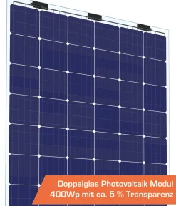 SunElements PV-Paket 400Wp, 5 % Transparenz, Doppelglasmodule