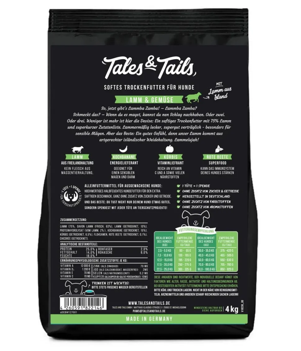 Tales & Tails Soft-Trockenfutter für Hunde LammBa Zamba