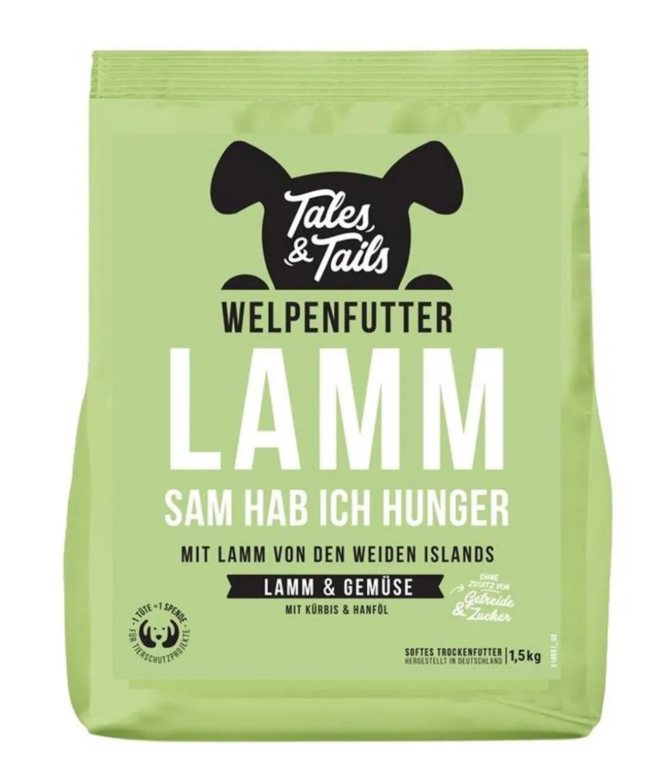 Tales & Tails Trockenfutter für Hunde LammSam hab ich Hunger Welpen