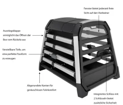 THULE® Allax S Hundetransportbox, ca. B58/H55/T72-80 cm