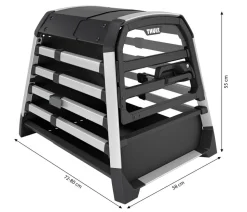 THULE® Allax threshold compatible S Hundetransportbox für Fahrzeuge mit Ladekante, ca. B58/H55/T72-80 cm