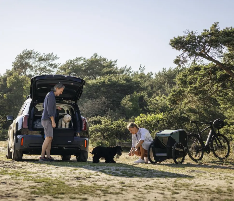 THULE® Allax threshold compatible M Compact Hundetransportbox für Fahrzeuge mit Ladekante, ca. B65/H65/T77-82 cm