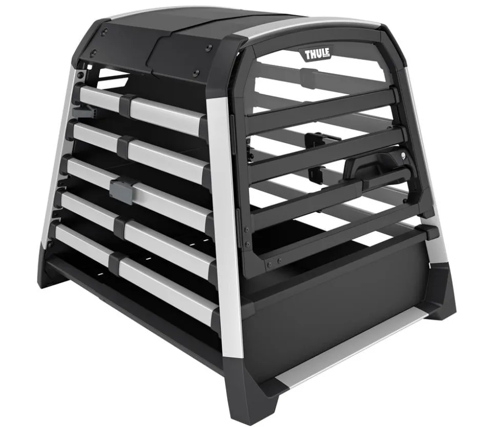 THULE® Allax threshold compatible M Compact Hundetransportbox für Fahrzeuge mit Ladekante, ca. B65/H65/T77-82 cm
