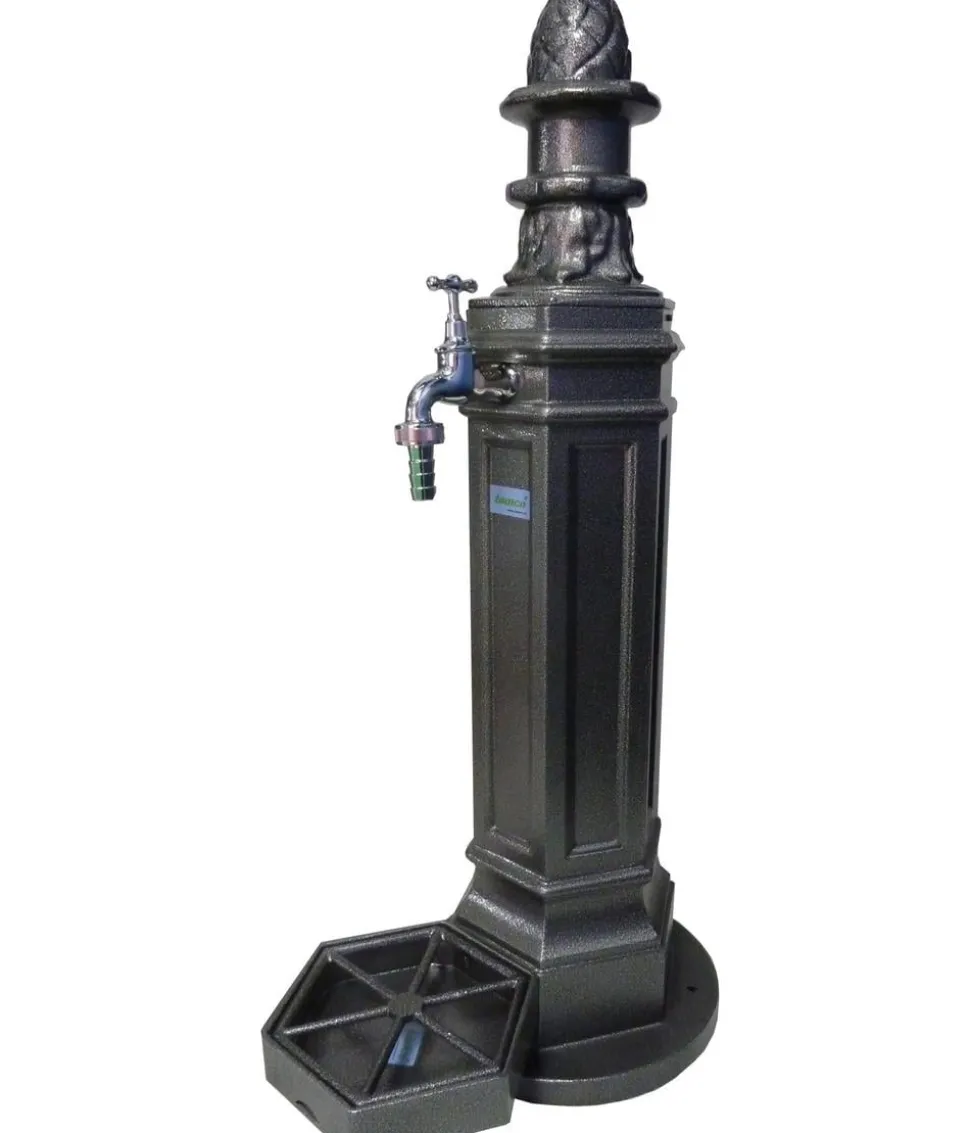 Tomco Aluminium-Gartenbrunnen Antik, ohne Wasserhahn, ca. H99 cm