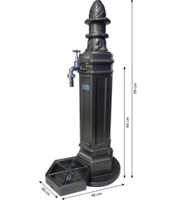 Tomco Aluminium-Gartenbrunnen Antik, ohne Wasserhahn, ca. H99 cm