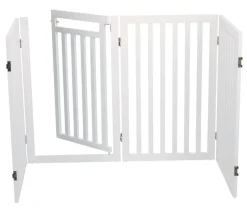 Trixie Absperrgitter mit Tür, 4-teilig, ca. B60-160/H81 cm