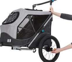 Trixie Fahrradanhänger für den Hund, grau