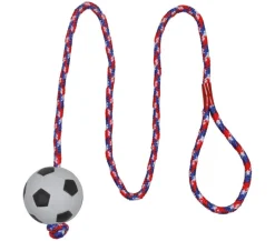 Trixie Hundespielzeug Moosgummifußball am Seil, ca. Ø6 cm