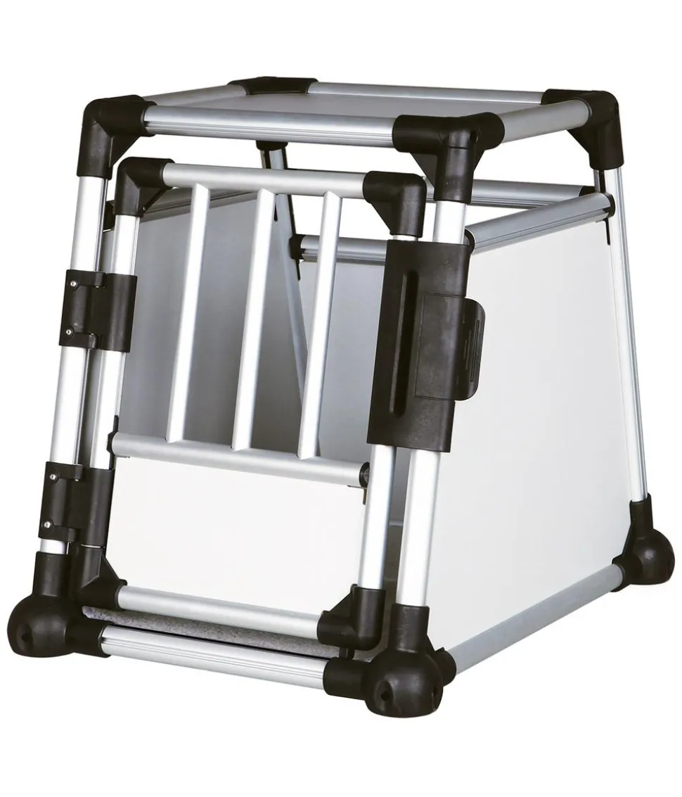 Trixie Hundetransportbox Aluminium, hellgrau/silber
