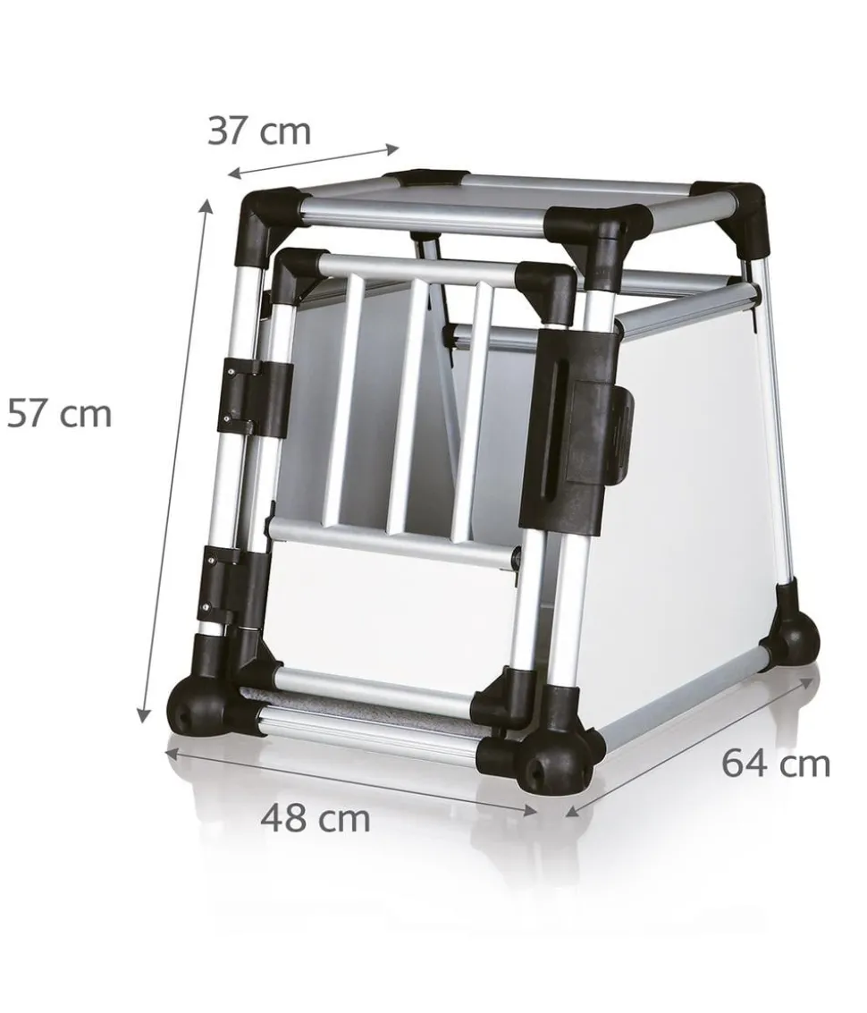 Trixie Hundetransportbox Aluminium, hellgrau/silber