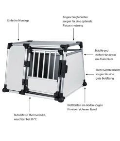 Trixie Hundetransportbox Aluminium, hellgrau/silber