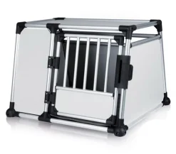 Trixie Hundetransportbox Aluminium, hellgrau/silber