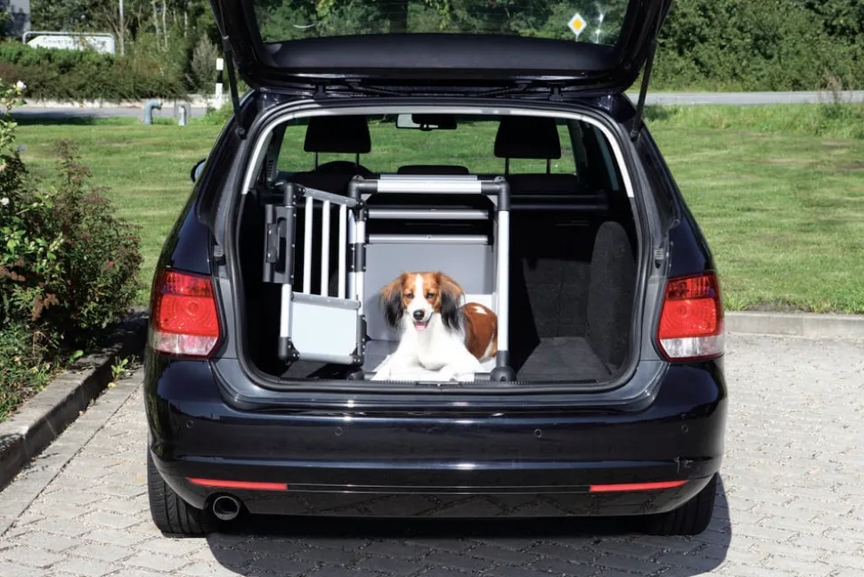 Trixie Hundetransportbox Aluminium, hellgrau/silber