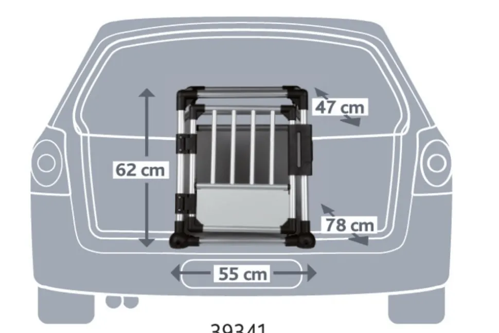Trixie Hundetransportbox Aluminium, hellgrau/silber