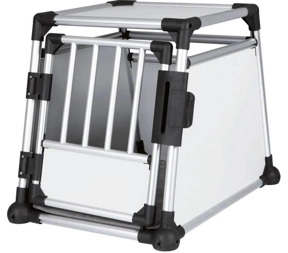 Trixie Hundetransportbox Aluminium, hellgrau/silber