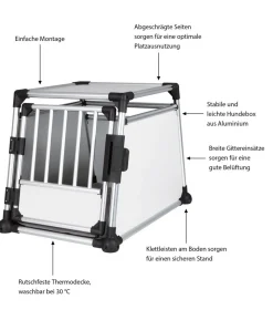 Trixie Hundetransportbox Aluminium, hellgrau/silber