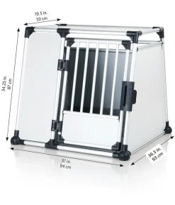Trixie Hundetransportbox Aluminium, hellgrau/silber