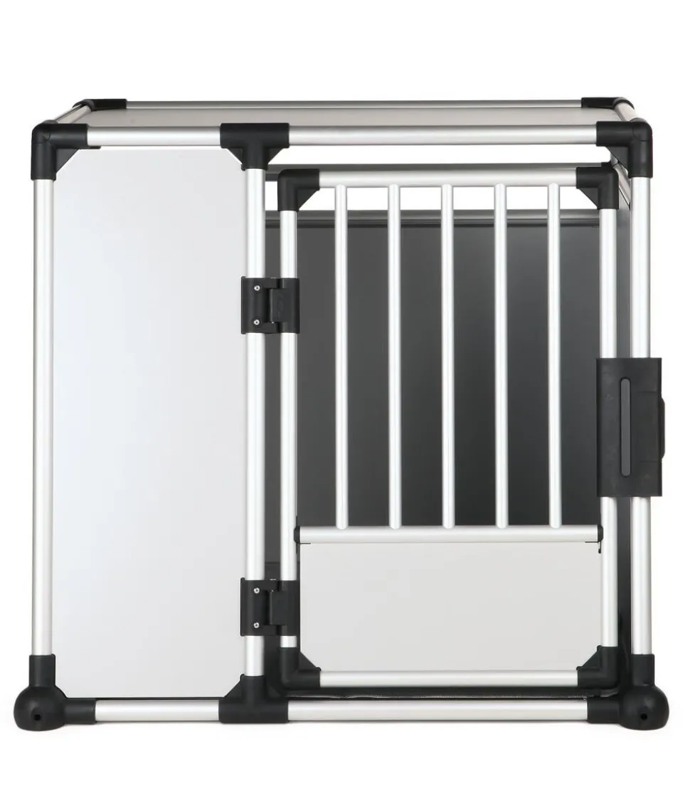 Trixie Hundetransportbox Aluminium, hellgrau/silber