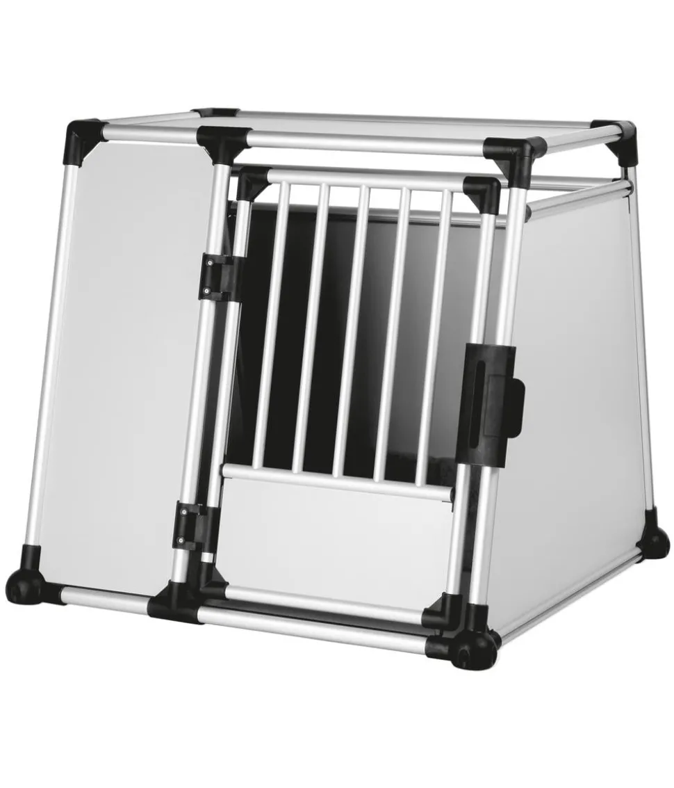 Trixie Hundetransportbox Aluminium, hellgrau/silber