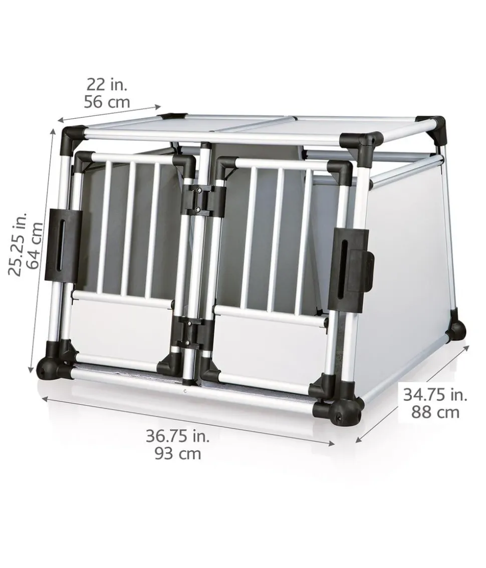 Trixie Hundetransportbox Aluminium, hellgrau/silber