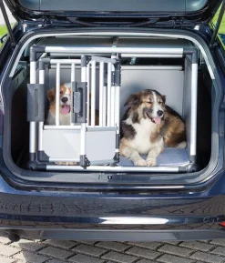 Trixie Hundetransportbox Aluminium, hellgrau/silber