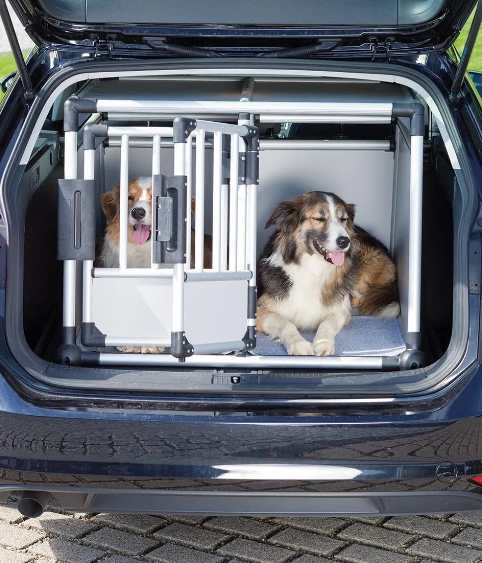 Trixie Hundetransportbox Aluminium, hellgrau/silber