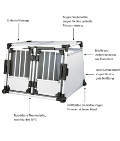 Trixie Hundetransportbox Aluminium, hellgrau/silber
