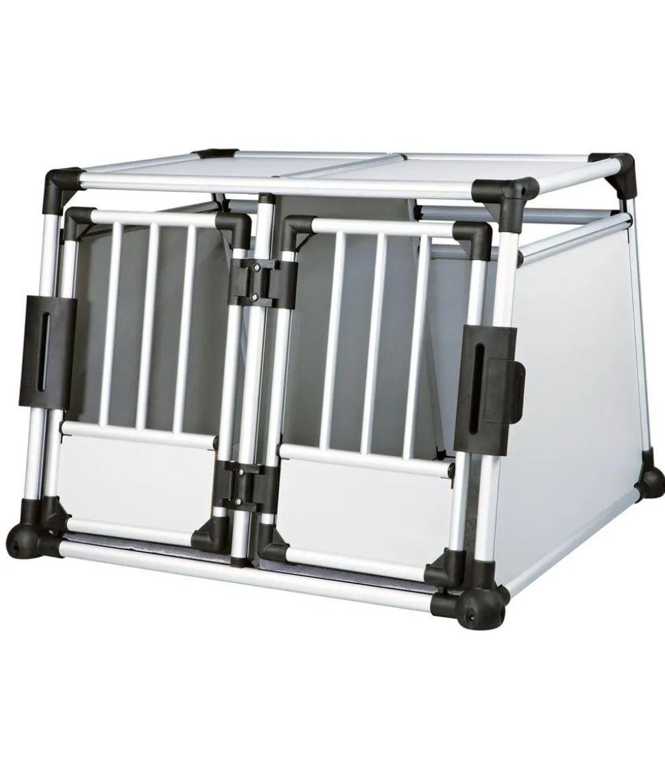 Trixie Hundetransportbox Aluminium, hellgrau/silber