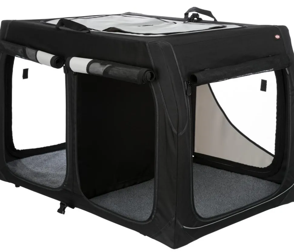 Trixie Hundetransportbox Vario Double, schwarz/grau, ca. B91/H61/T60 cm