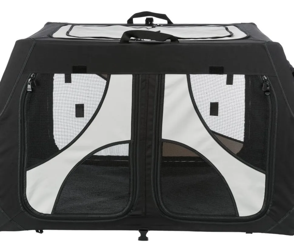 Trixie Hundetransportbox Vario Double, schwarz/grau, ca. B91/H61/T60 cm