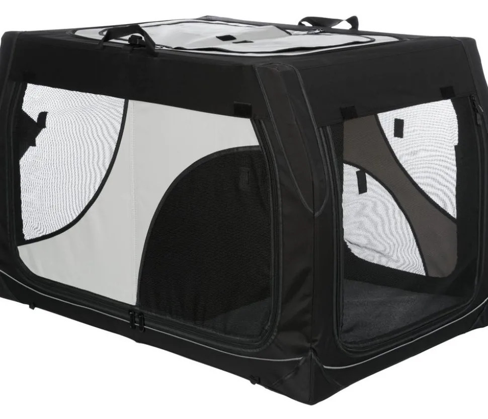Trixie Hundetransportbox Vario Double, schwarz/grau, ca. B91/H61/T60 cm