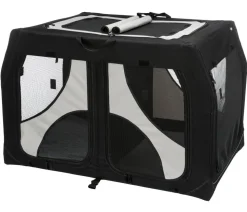 Trixie Hundetransportbox Vario Double, schwarz/grau, ca. B91/H61/T60 cm