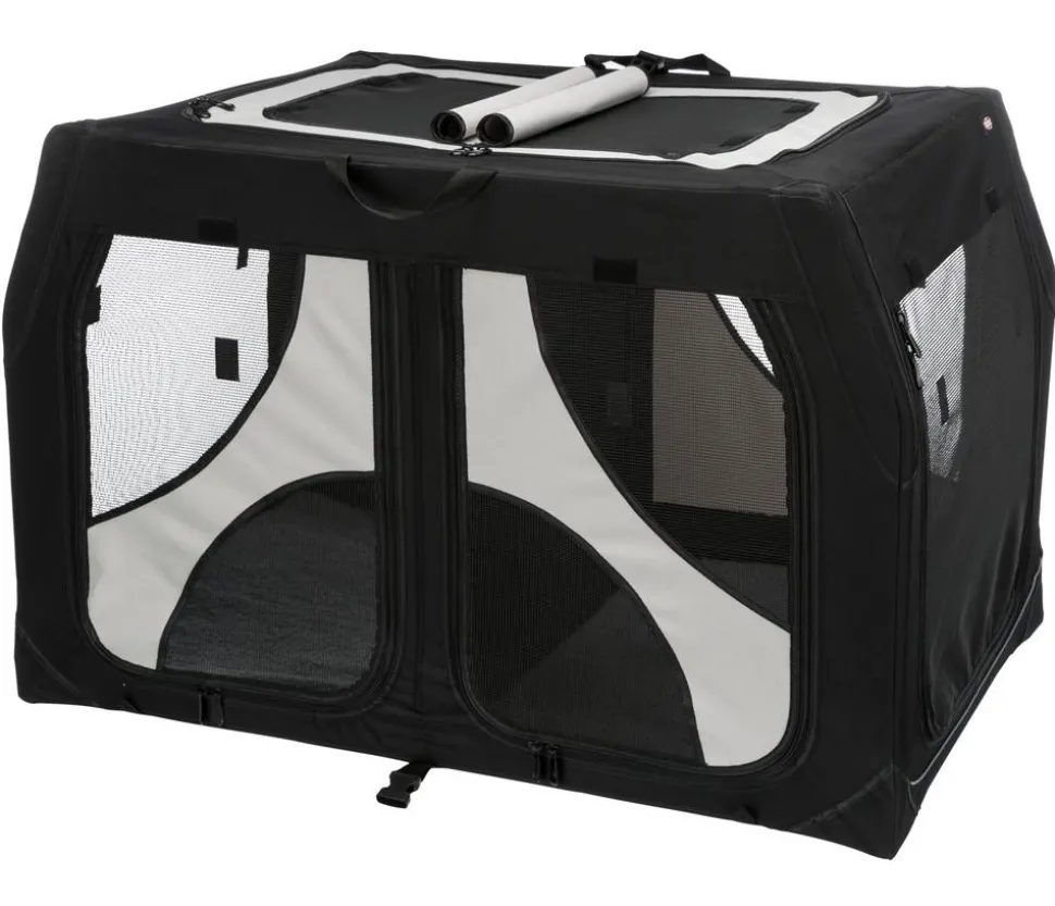 Trixie Hundetransportbox Vario Double, schwarz/grau, ca. B91/H61/T60 cm