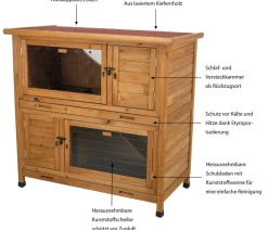 Trixie Natura Kleintierstall mit Wärmedämmung, ca. B116/H113/T65 cm