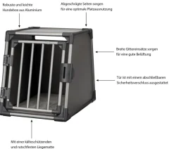 Trixie Transportbox für Hunde, Aluminium, grafit