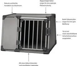 Trixie Transportbox für Hunde, Aluminium, grafit