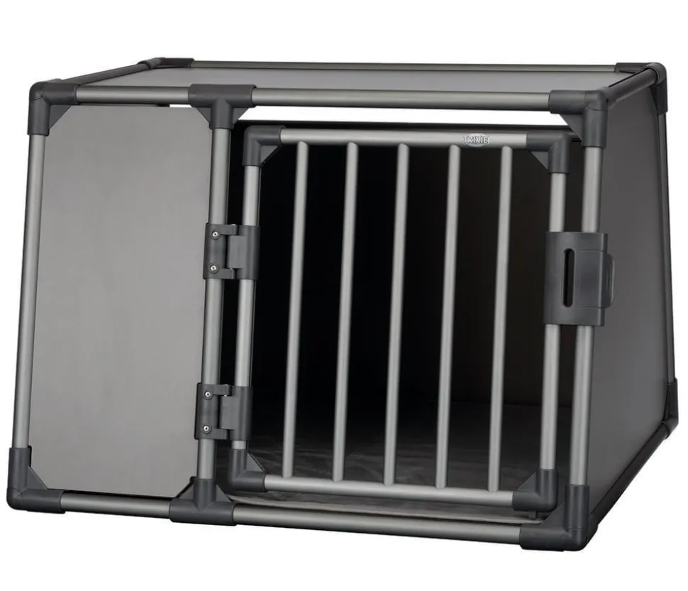 Trixie Transportbox für Hunde, Aluminium, grafit