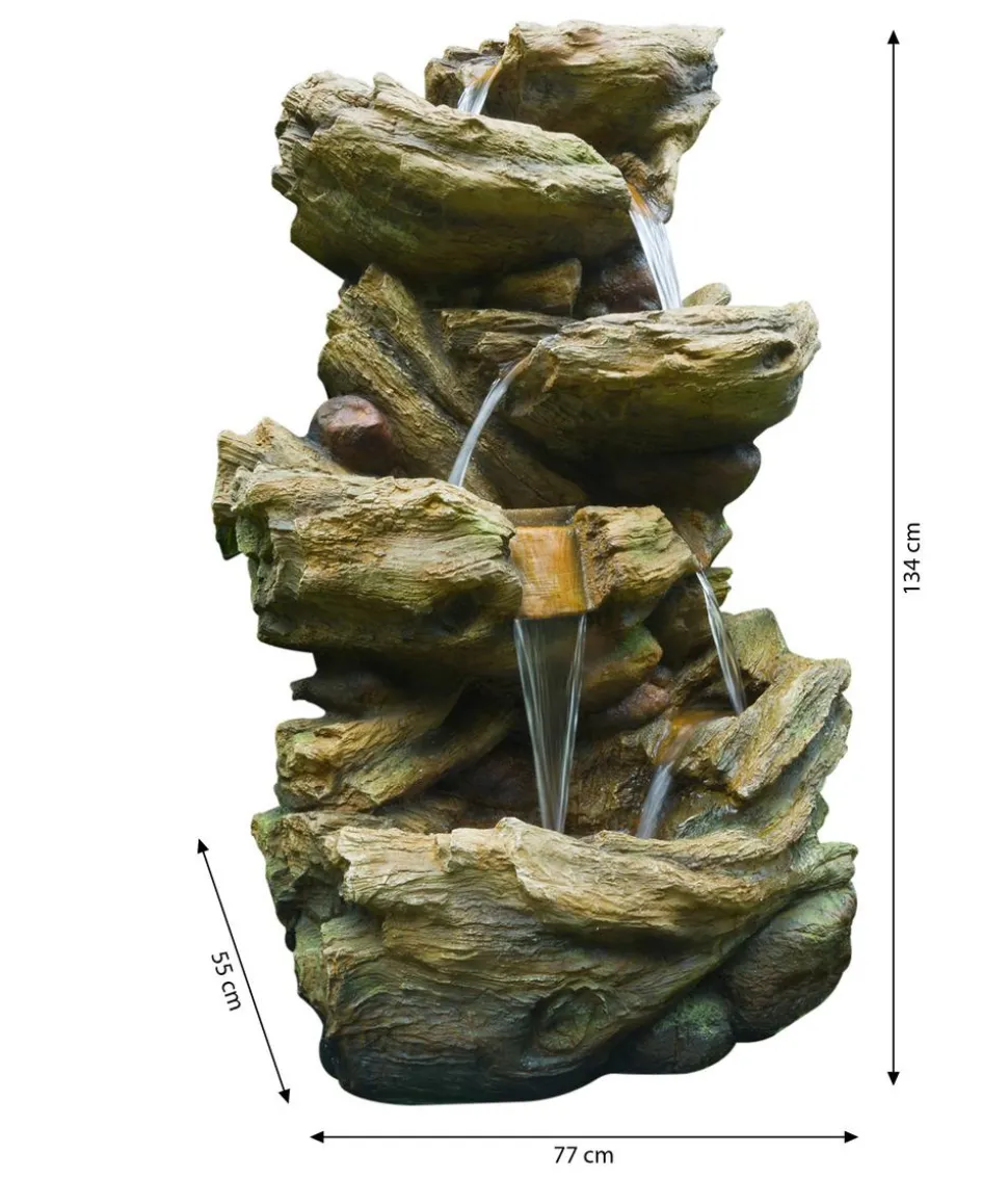 Ubbink Polyresin-Gartenbrunnen Mini-Wasserfall Vernier, ca. B46/H78/T36 cm