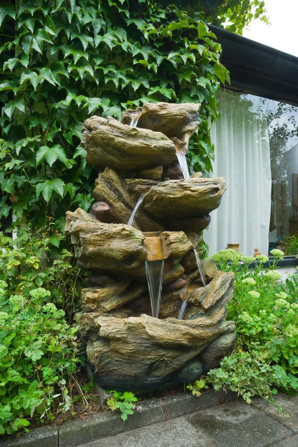 Ubbink Polyresin-Gartenbrunnen Mini-Wasserfall Vernier, ca. B46/H78/T36 cm