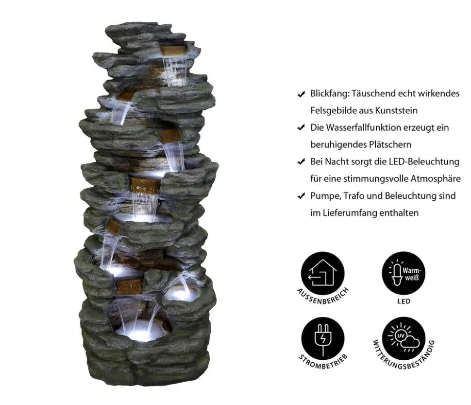 Ubbink Polyresin-Gartenbrunnen Acqua Arte Corte, ca. H201 cm
