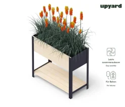 Upyard Holz-Pflanzkasten ModernBox mit Ablage, ca. B78/H72/T36 cm