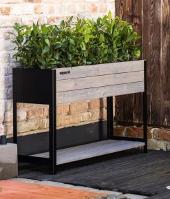 Upyard Holz-Pflanzkasten ModernBox mit Ablage, ca. B78/H72/T36 cm