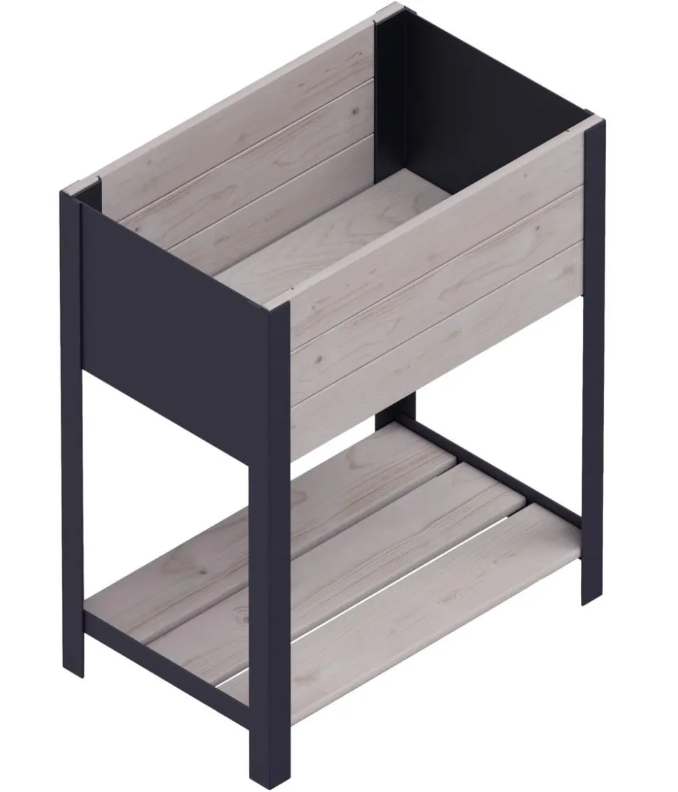Upyard Holz-Pflanzkasten ModernBox mit Ablage, ca. B58/H72/T36 cm