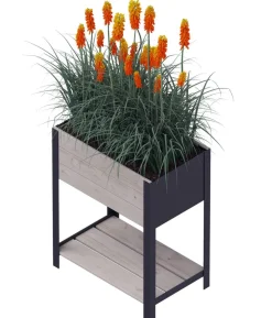 Upyard Holz-Pflanzkasten ModernBox mit Ablage, ca. B58/H72/T36 cm