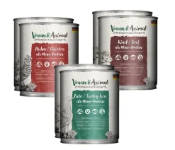 Venandi Animal Nassfutter für Katzen Adult Probierpaket 1, 6 x 800 g